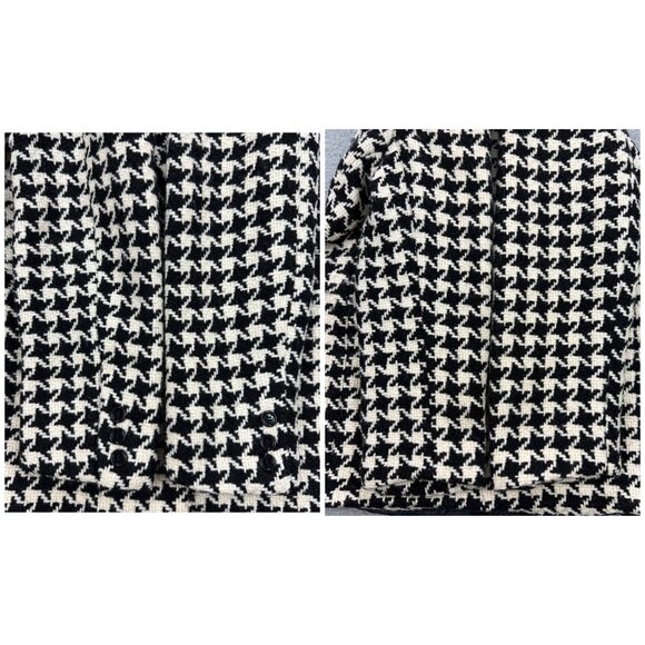 Bill Blass Blazer Women 12 Petite Black White Houndstooth Wool Sport Coat Jacket - Picture 6 of 9